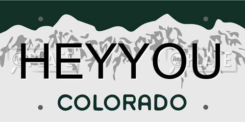 HEYYOU Colorado License Plate