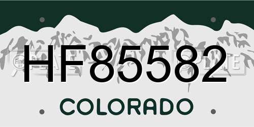 HF85582 Colorado License Plate