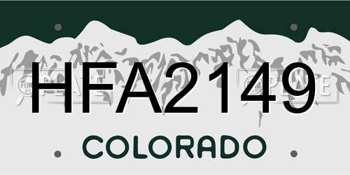 HFA2149 Colorado License Plate