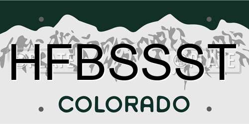 HFBSSST Colorado License Plate