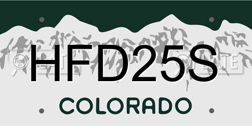 HFD25S Colorado License Plate