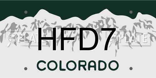 HFD7 Colorado License Plate