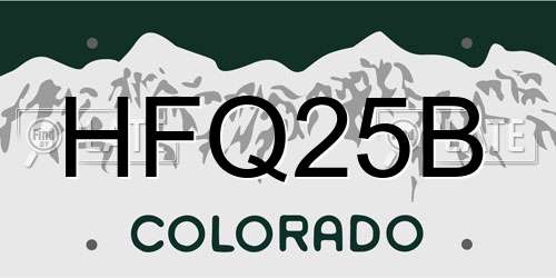 HFQ25B Colorado License Plate