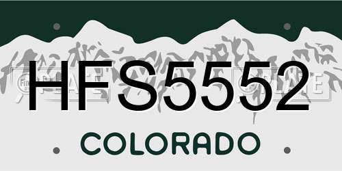 HFS5552 Colorado License Plate