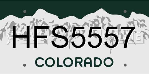 HFS5557 Colorado License Plate