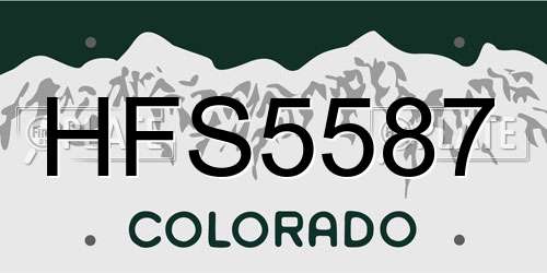 HFS5587 Colorado License Plate