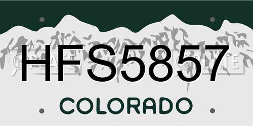 HFS5857 Colorado License Plate