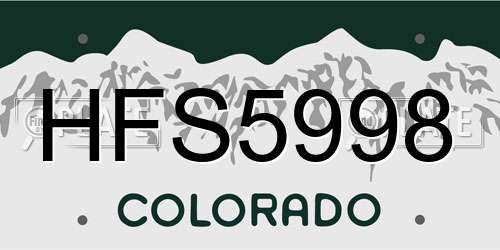 HFS5998 Colorado License Plate
