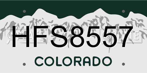 HFS8557 Colorado License Plate