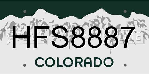 HFS8887 Colorado License Plate