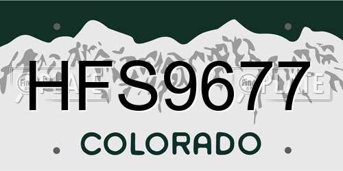 HFS9677 Colorado License Plate