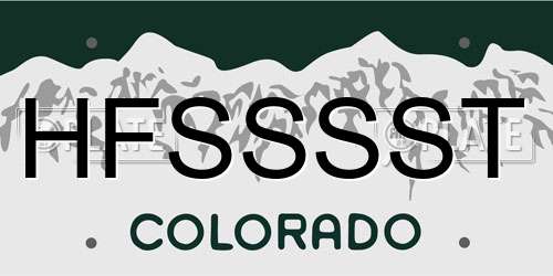 HFSSSST Colorado License Plate