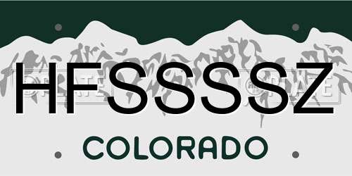 HFSSSSZ Colorado License Plate