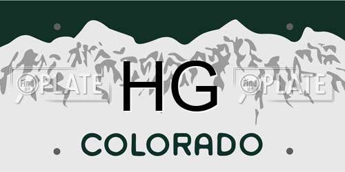 HG Colorado License Plate