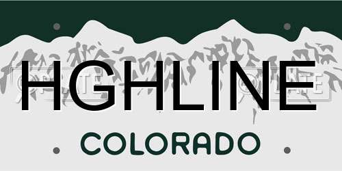 HGHLINE Colorado License Plate