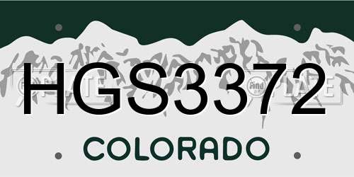 HGS3372 Colorado License Plate