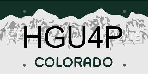 HGU4P Colorado License Plate