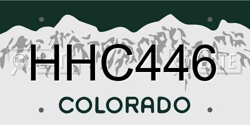 HHC446 Colorado License Plate