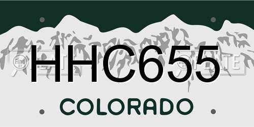 HHC655 Colorado License Plate