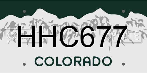 HHC677 Colorado License Plate