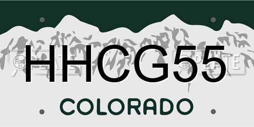 HHCG55 Colorado License Plate
