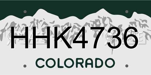 HHK4736 Colorado License Plate