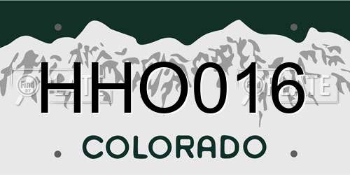 HHO016 Colorado License Plate
