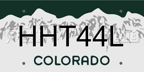 HHT44L Colorado License Plate