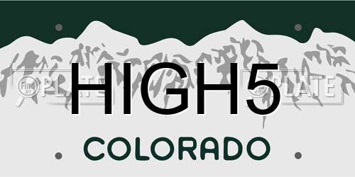 HIGH5 Colorado License Plate