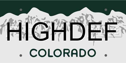 HIGHDEF Colorado License Plate