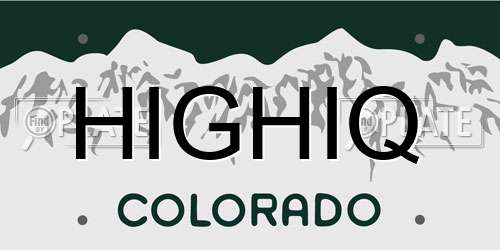 HIGHIQ Colorado License Plate