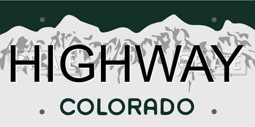 HIGHWAY Colorado License Plate