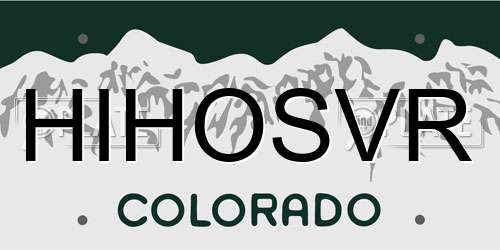 HIHOSVR Colorado License Plate
