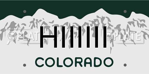 HIIIIII Colorado License Plate