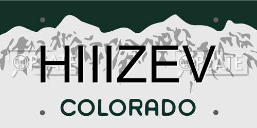 HIIIZEV Colorado License Plate