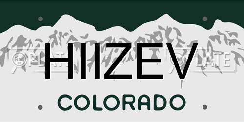 HIIZEV Colorado License Plate