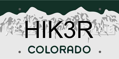 HIK3R Colorado License Plate