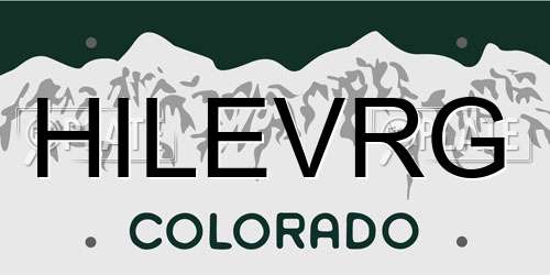 HILEVRG Colorado License Plate