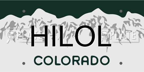 HILOL Colorado License Plate