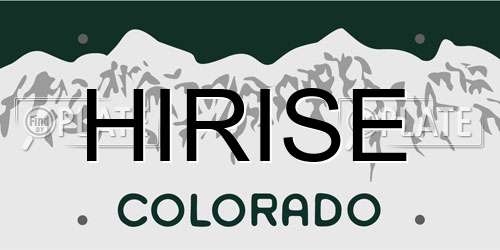 HIRISE Colorado License Plate