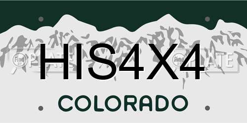 HIS4X4 Colorado License Plate