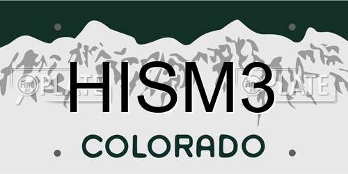 HISM3 Colorado License Plate