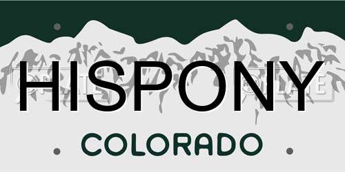 HISPONY Colorado License Plate