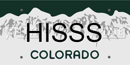 HISSS Colorado License Plate