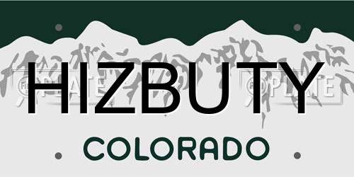 HIZBUTY Colorado License Plate