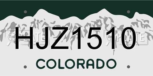 HJZ1510 Colorado License Plate