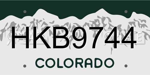 HKB9744 Colorado License Plate