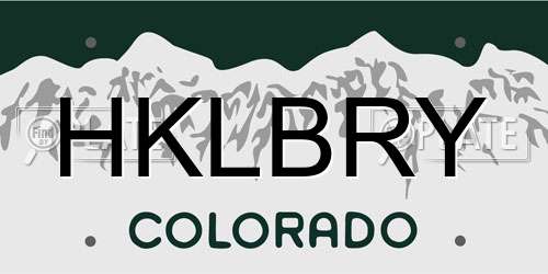 HKLBRY Colorado License Plate