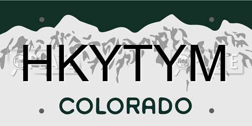 HKYTYM Colorado License Plate