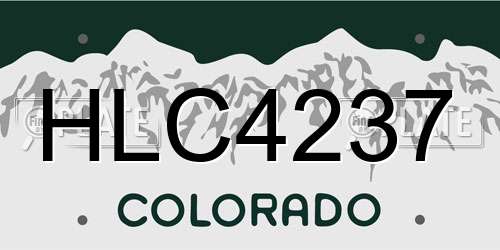 HLC4237 Colorado License Plate